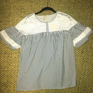 Scotch & Soda Striped Top with Lace Detail